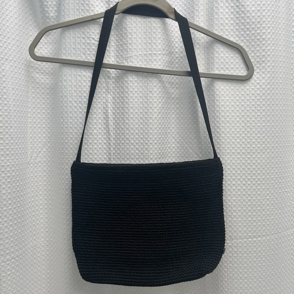 The Sak Black Crochet Knit Crossbody Bag Elliot Lucca Classic Hippie